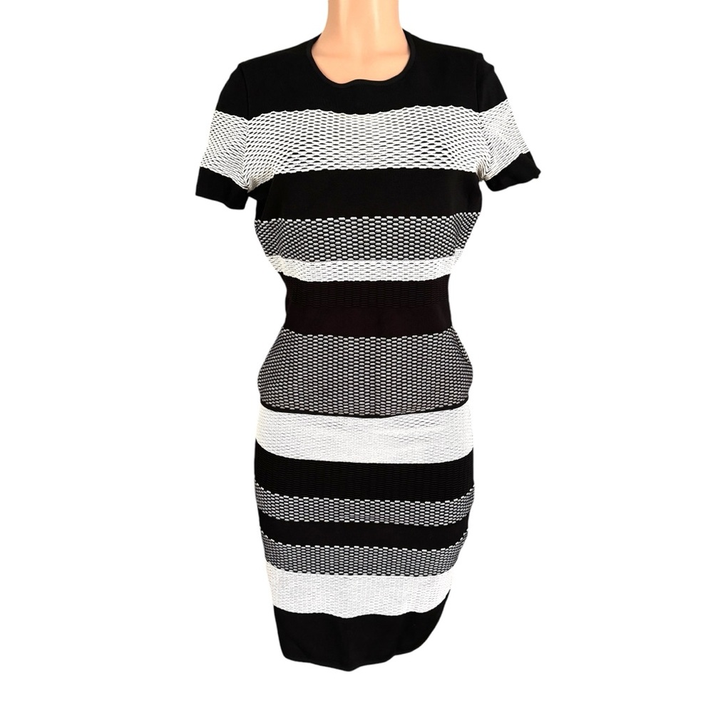 Alexander Wang Striped 2 Piece Shirt Top Set Size Large Black White